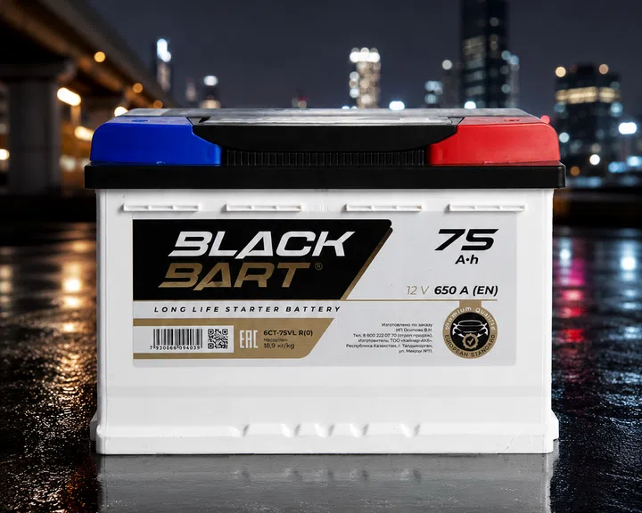 BLACKBART 75 Ah на фоне ночного города